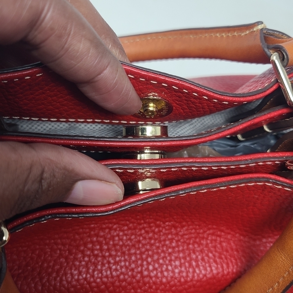 Dooney & Bourke | Women's Vintage Red Pebble Grain Brenna Bag (One Size) - Picture 9 of 16